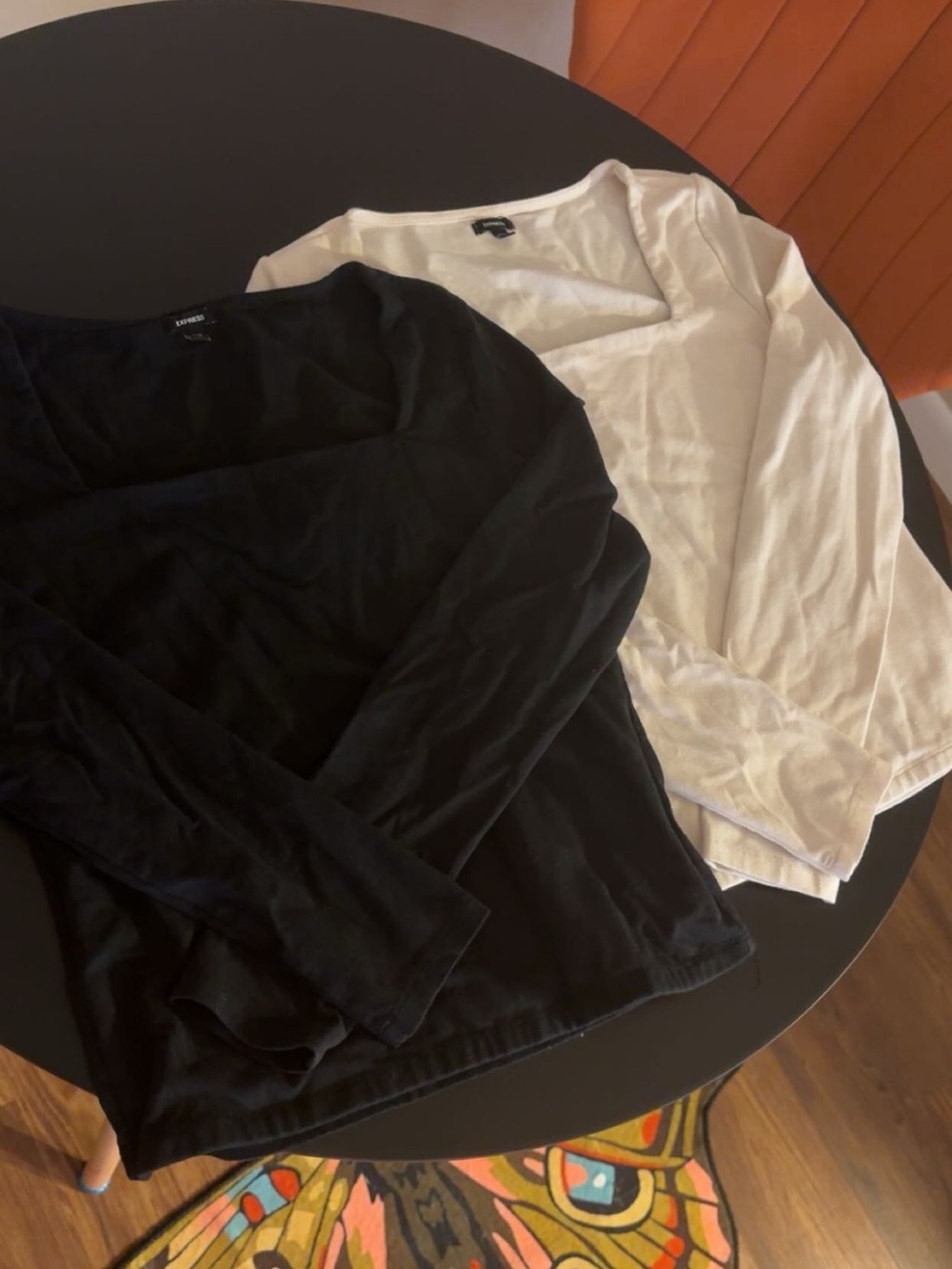 BUNDLE Women’s Black/Cream Square-Neck Layering Tops